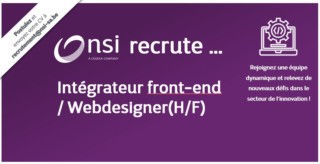 NSI recrute : Intégrateur front-end / Webdesigner(H/F)