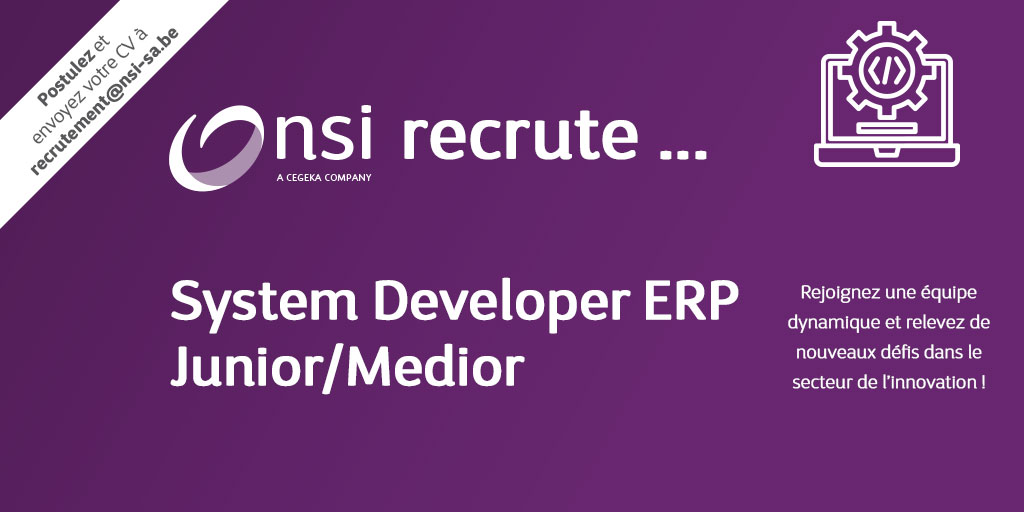 NSI recrute : System Developer ERP Junior/Medior (H/F)